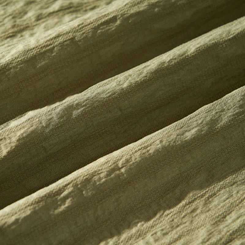 Koszula męska z krótkim rękawem Tencel z guzikami i solidnym oddychającym materiałem Buddha Stones Summer - image 12