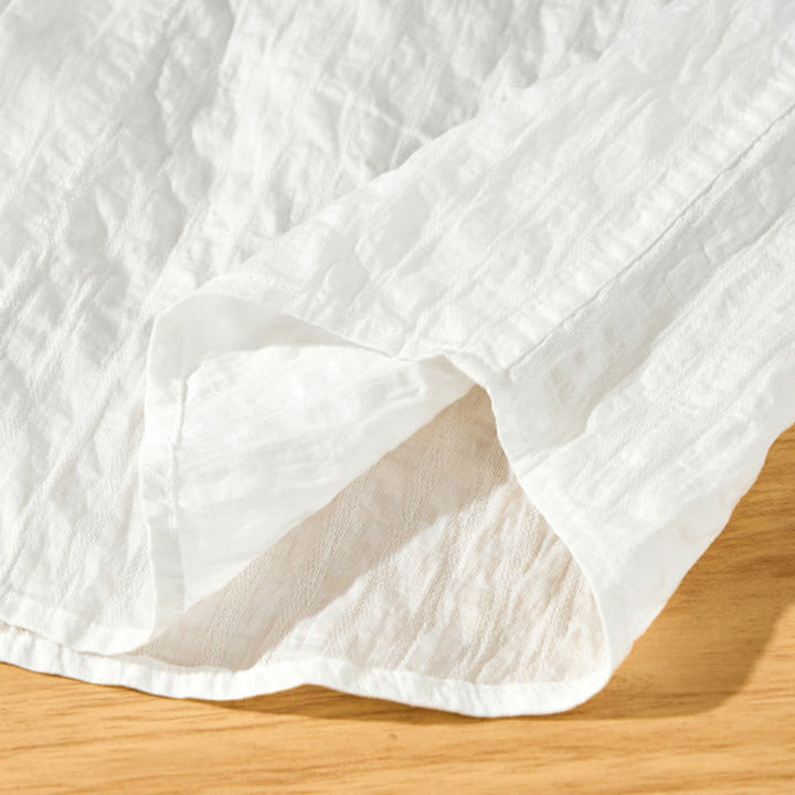 Koszula męska z krótkim rękawem Tencel z guzikami i solidnym oddychającym materiałem Buddha Stones Summer - image 19