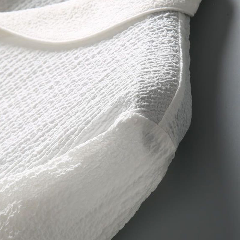 Buddha Stones 2 szt. Jednolity kolor, marszczenie, dekolt w serek, krótki rękaw, koszulka, spodnie, odzież męska - image 13