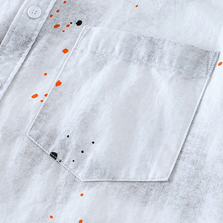 Koszula męska z krótkim rękawem z bawełny z nadrukiem Buddha Stones Summer Ink Splashing Color - image 13