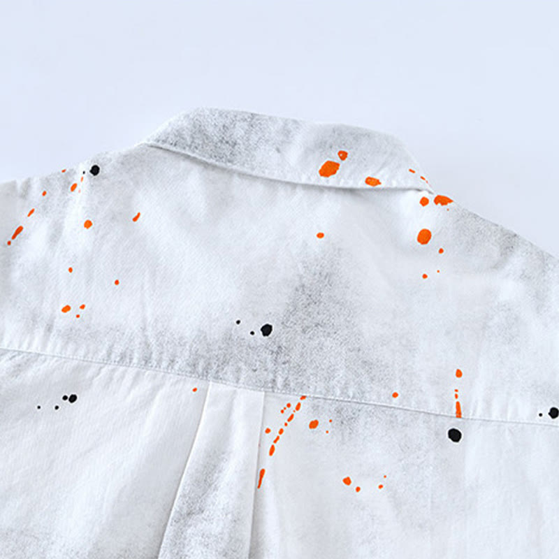 Koszula męska z krótkim rękawem z bawełny z nadrukiem Buddha Stones Summer Ink Splashing Color - image 12