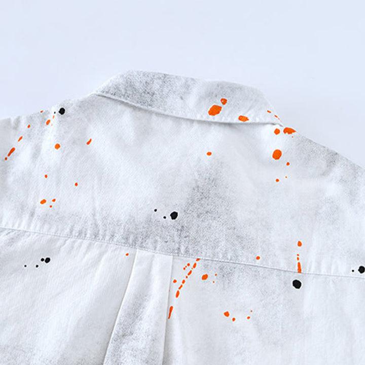 Koszula męska z krótkim rękawem z bawełny z nadrukiem Buddha Stones Summer Ink Splashing Color - image 12