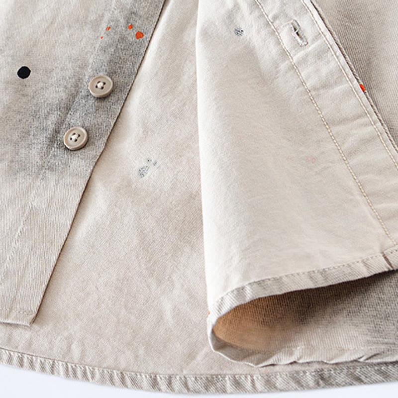 Koszula męska z krótkim rękawem z bawełny z nadrukiem Buddha Stones Summer Ink Splashing Color - image 7