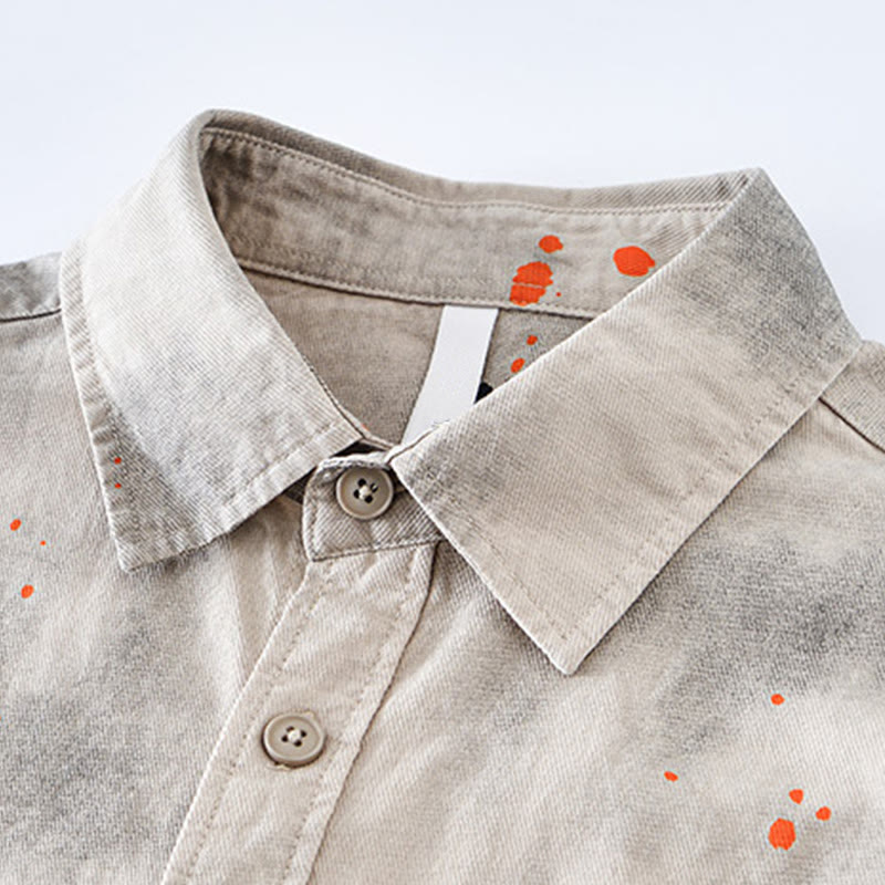 Koszula męska z krótkim rękawem z bawełny z nadrukiem Buddha Stones Summer Ink Splashing Color - image 2