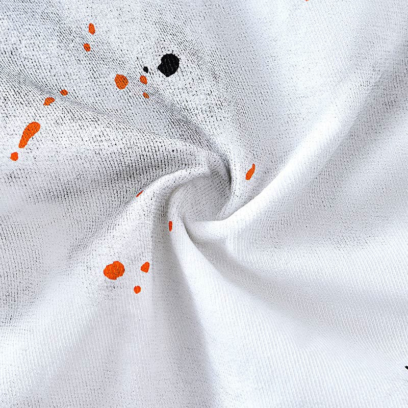 Koszula męska z krótkim rękawem z bawełny z nadrukiem Buddha Stones Summer Ink Splashing Color