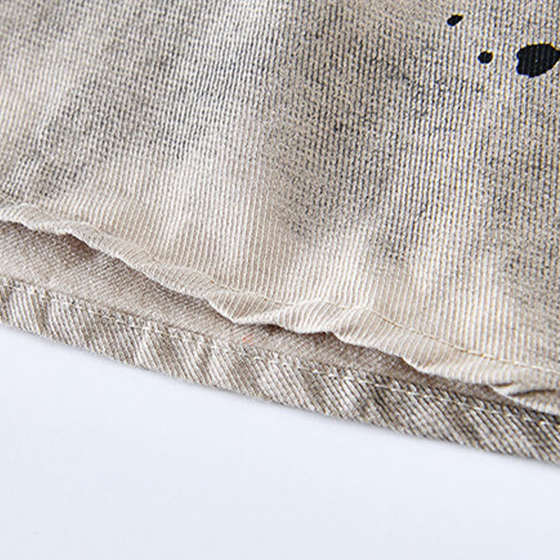 Koszula męska z krótkim rękawem z bawełny z nadrukiem Buddha Stones Summer Ink Splashing Color - image 8