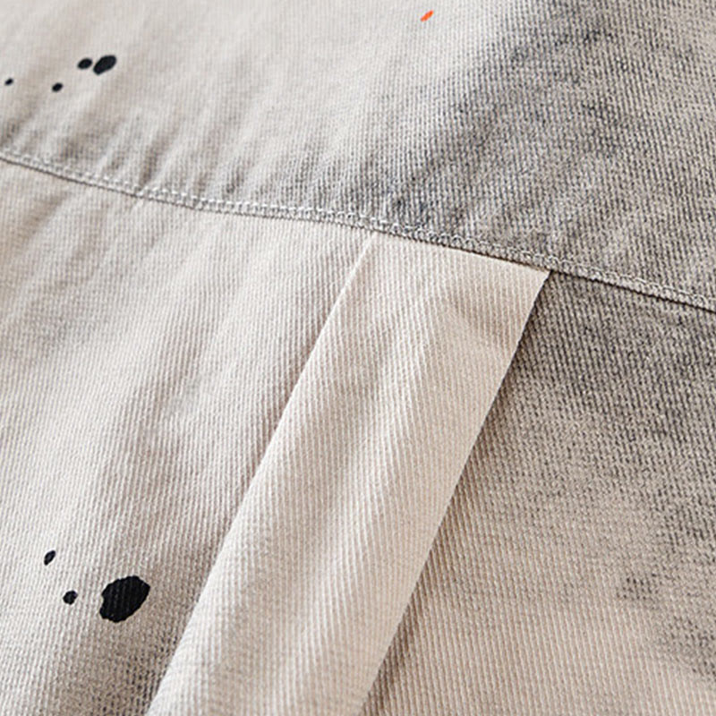 Koszula męska z krótkim rękawem z bawełny z nadrukiem Buddha Stones Summer Ink Splashing Color - image 3