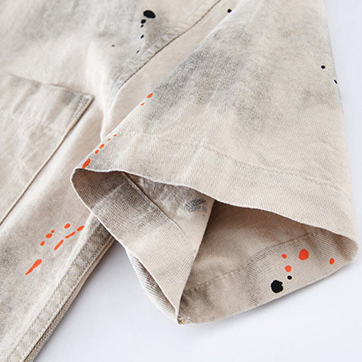 Koszula męska z krótkim rękawem z bawełny z nadrukiem Buddha Stones Summer Ink Splashing Color - image 6