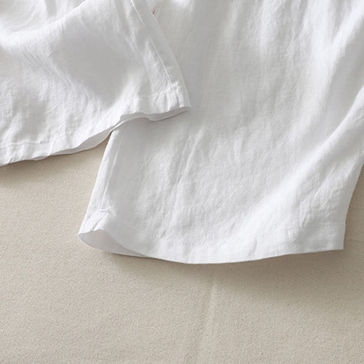 Buddha Stones Letnie Codzienne Jednokolorowe Elastyczne Spodnie Damskie Szerokie Nogawki Spodnie Z Lnianej Bawełny Z Kieszeniami - image 20