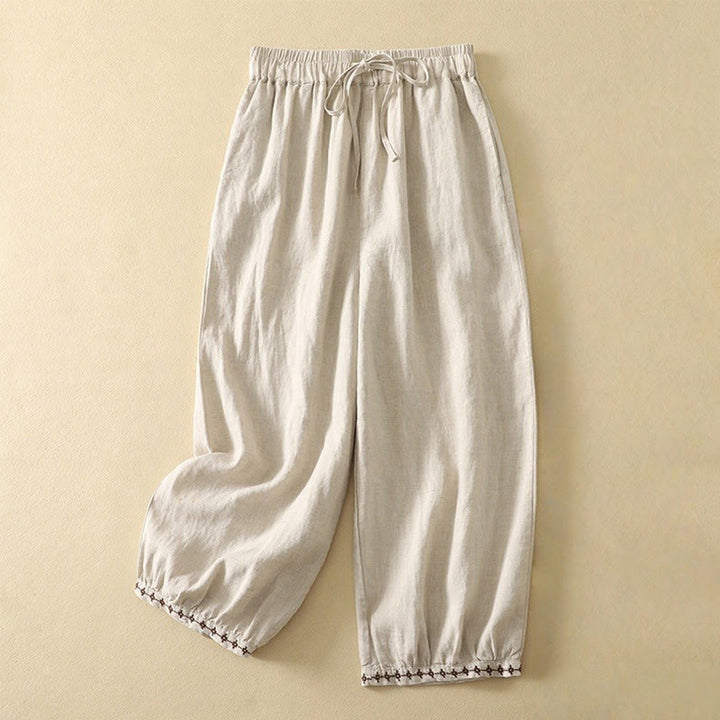 Spodnie damskie w stylu casual retro ze ściągaczem i kieszeniami, długość 7-8, z Buddha Stones - Bielizna - US8-10，UK/AU12-14，EU40-42 (2XL) - image 0