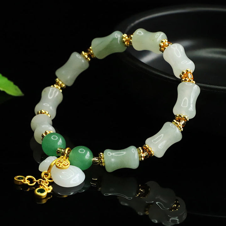 Buddha Stones Naturalny Tianshan Jade Fu Charakter Wzór Worek Pieniędzy Bransoletka Dobrobytu