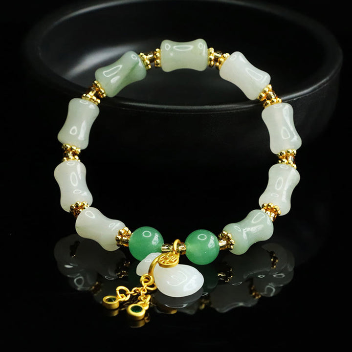 Buddha Stones Naturalny Tianshan Jade Fu Charakter Wzór Worek Pieniędzy Bransoletka Dobrobytu