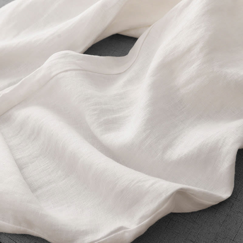 Buddha Stones, swobodne, wysokie, marszczone, ściągane sznurkiem, damskie, szerokie, bawełniane spodnie z kieszeniami - image 15