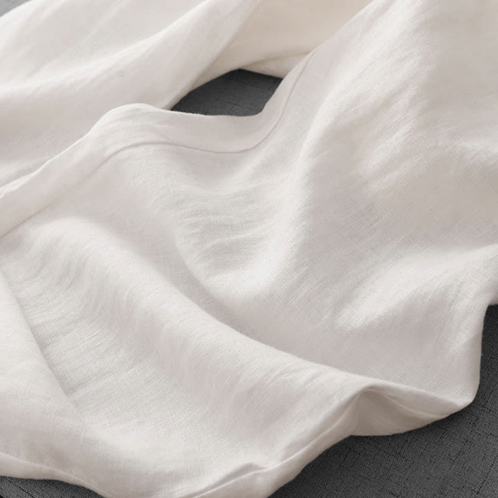 Buddha Stones, swobodne, wysokie, marszczone, ściągane sznurkiem, damskie, szerokie, bawełniane spodnie z kieszeniami - image 15