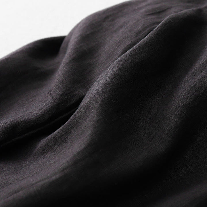 Buddha Stones, swobodne, wysokie, marszczone, ściągane sznurkiem, damskie, szerokie, bawełniane spodnie z kieszeniami - image 21