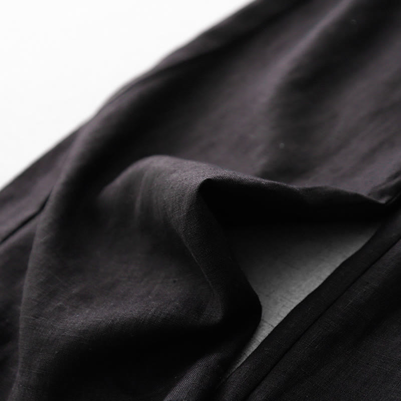 Buddha Stones, swobodne, wysokie, marszczone, ściągane sznurkiem, damskie, szerokie, bawełniane spodnie z kieszeniami - image 22