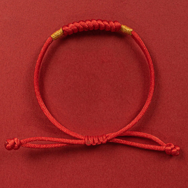 Buddha Stones ręcznie plecione z czerwonego sznurka Happy Knot Flat Knot kolorowa bransoletka z liny