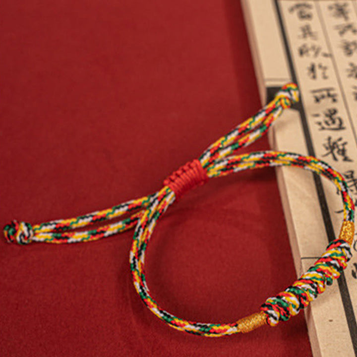 Buddha Stones ręcznie plecione z czerwonego sznurka Happy Knot Flat Knot kolorowa bransoletka z liny