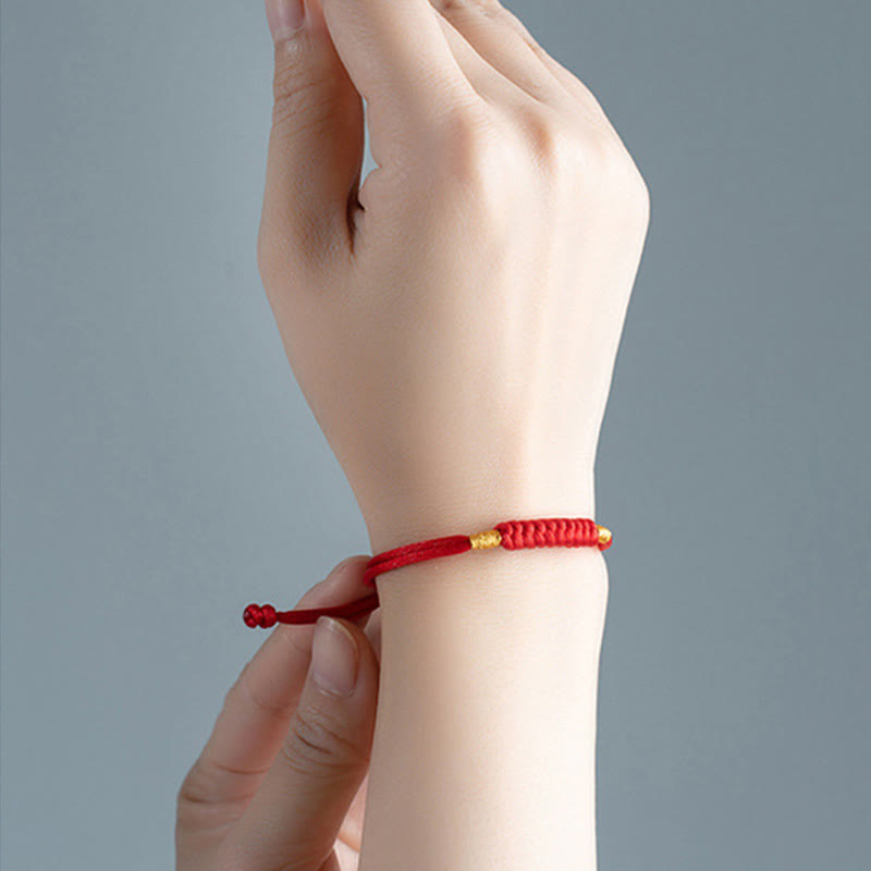 Buddha Stones ręcznie plecione z czerwonego sznurka Happy Knot Flat Knot kolorowa bransoletka z liny