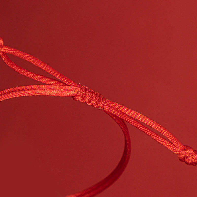 Buddha Stones ręcznie plecione z czerwonego sznurka Happy Knot Flat Knot kolorowa bransoletka z liny
