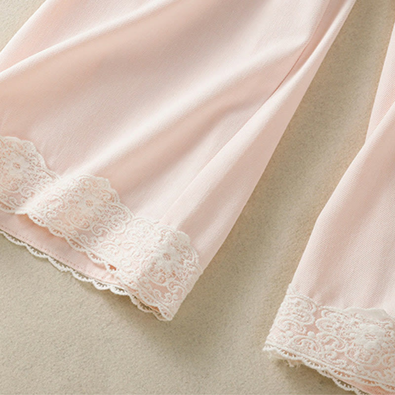 Buddha Stones Casual Koronkowe Patchworkowe Wzory Wysoki Stan Damskie Szerokie Nogawki Do Kostki Spodnie Z Kieszeniami Zamek Błyskawiczny - image 16