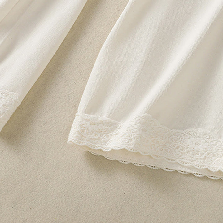 Buddha Stones Casual Koronkowe Patchworkowe Wzory Wysoki Stan Damskie Szerokie Nogawki Do Kostki Spodnie Z Kieszeniami Zamek Błyskawiczny - image 6