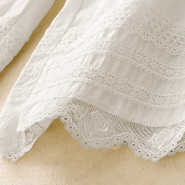 Spodnie damskie Buddha Stones Commute Plain Lace Patchwork Drawstring Design z szerokimi nogawkami i bawełnianymi kieszeniami do kostek - image 12