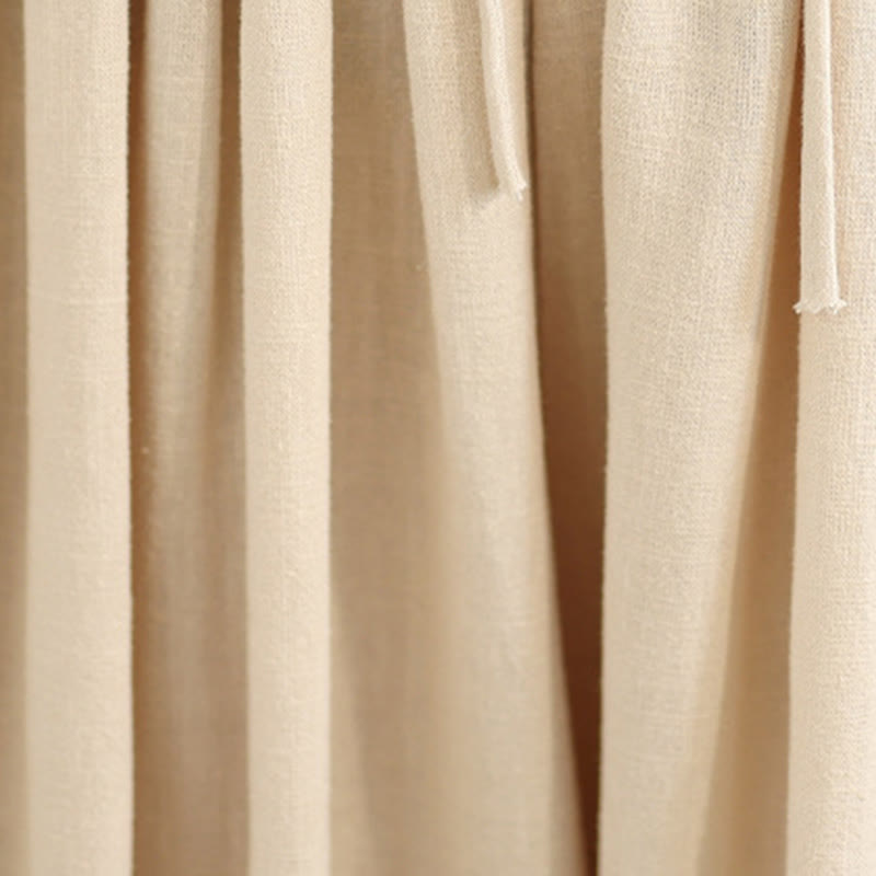 Buddha Stones Wiosna Haft Koronkowy Obszycie Patchwork Ściągacz Projekt Damskie Szerokie Nogawki Bawełniane Spodnie Z Kieszeniami - image 6