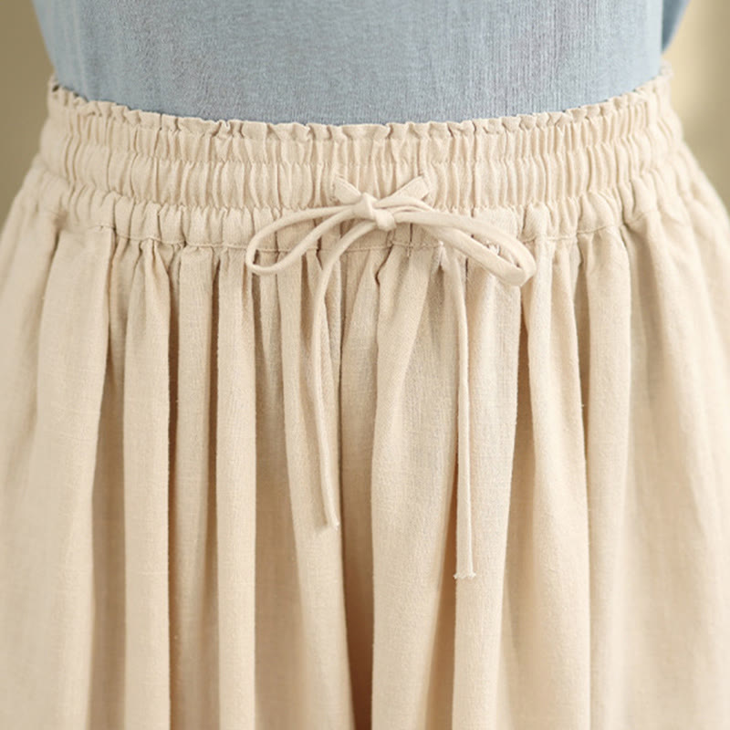 Buddha Stones Wiosna Haft Koronkowy Obszycie Patchwork Ściągacz Projekt Damskie Szerokie Nogawki Bawełniane Spodnie Z Kieszeniami - image 4