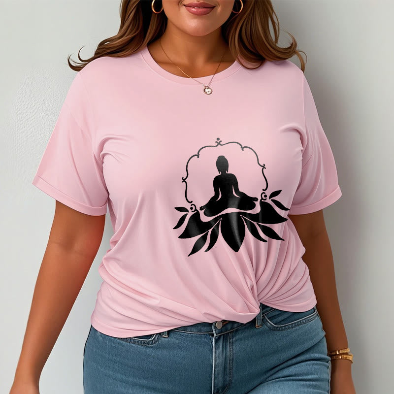 Koszulka z nadrukiem Buddha Stones Medytujący Budda Siedzący na Trawie - image 14