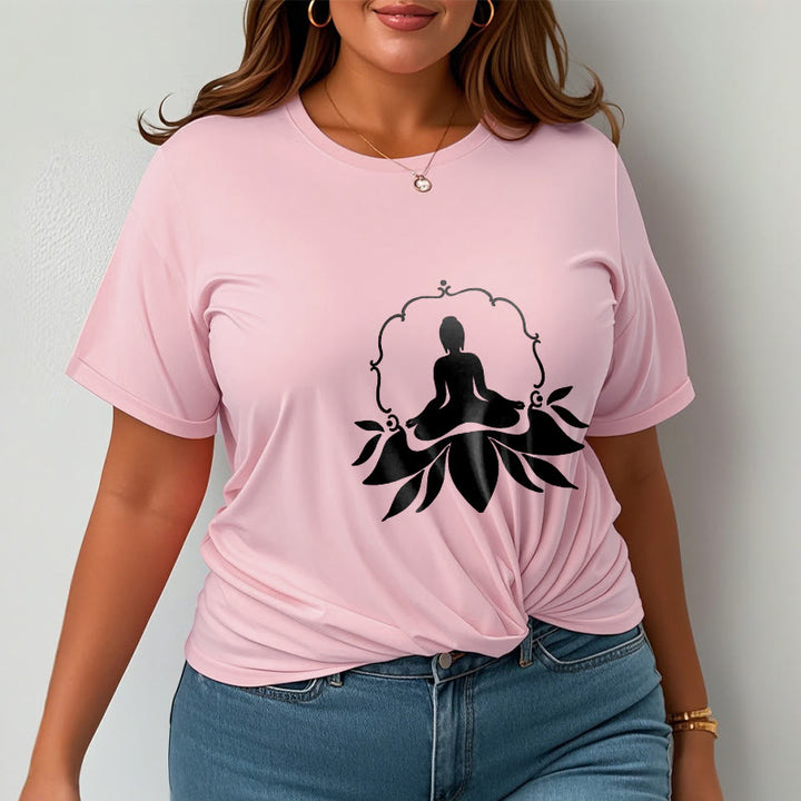 Koszulka z nadrukiem Buddha Stones Medytujący Budda Siedzący na Trawie - image 14