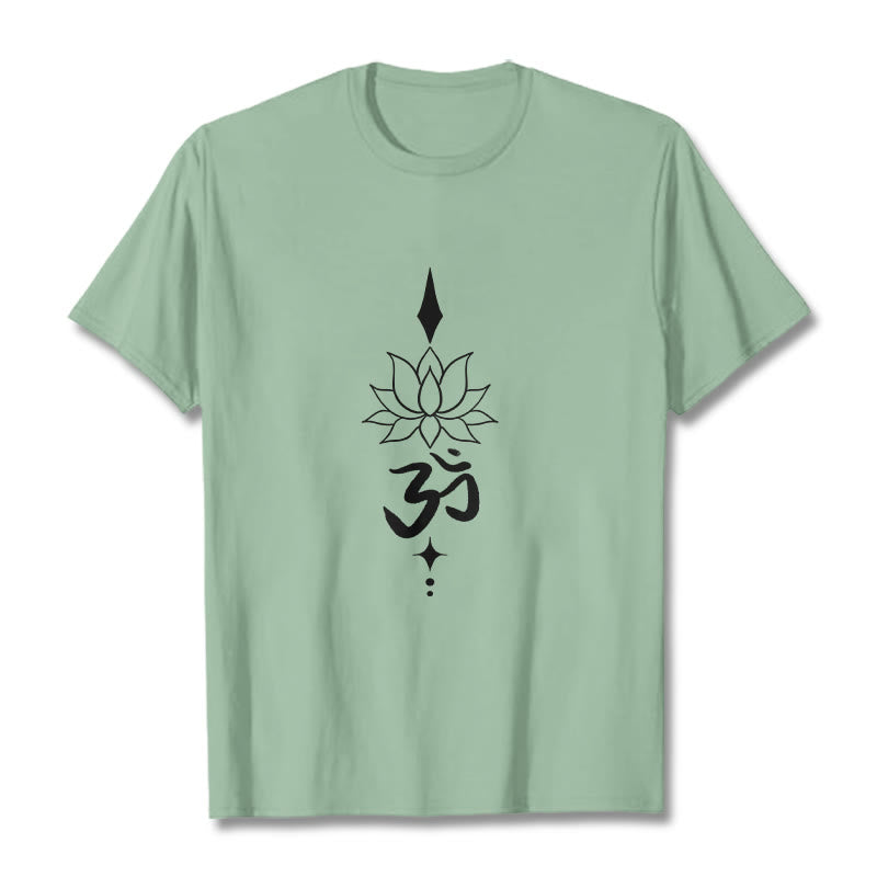 Buddha Stones Om Symbol Lotosu Koszulka T-shirt - PaleGreen - 2XL - image 18