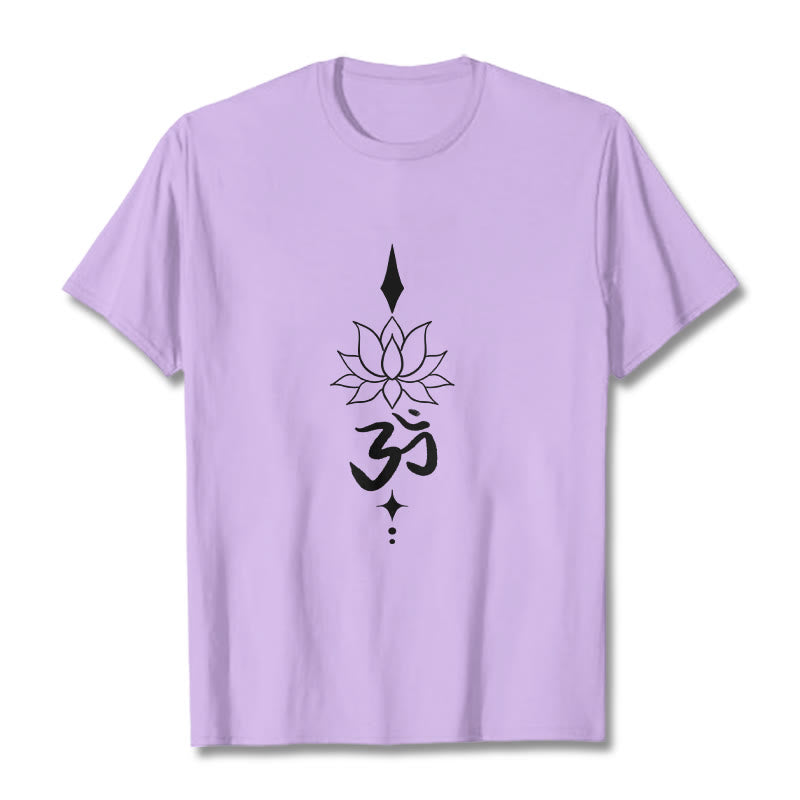 Buddha Stones Om Symbol Lotosu Koszulka T-shirt - Śliwka - 2XL - image 16