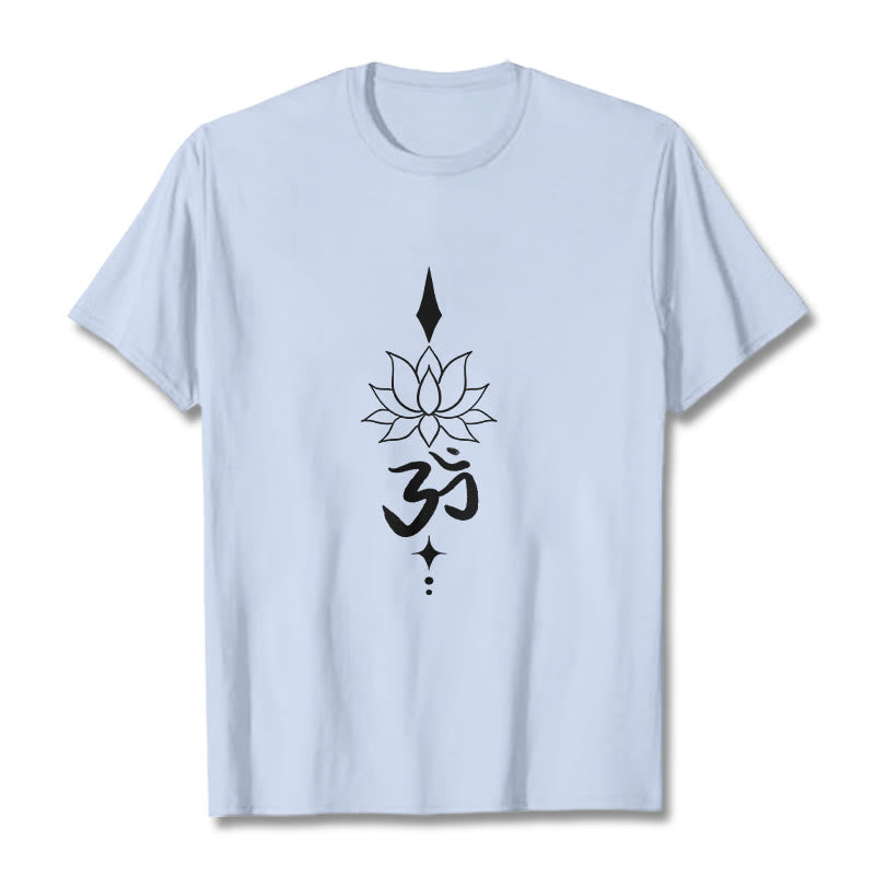 Buddha Stones Om Symbol Lotosu Koszulka T-shirt - Jasnoniebieski - 2XL - image 13