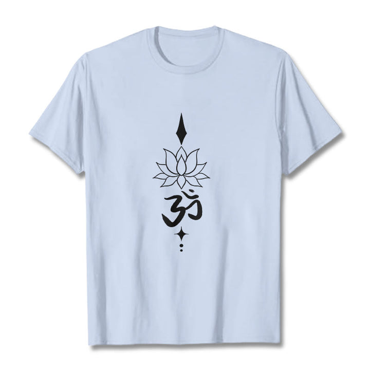 Buddha Stones Om Symbol Lotosu Koszulka T-shirt - Jasnoniebieski - 2XL - image 13