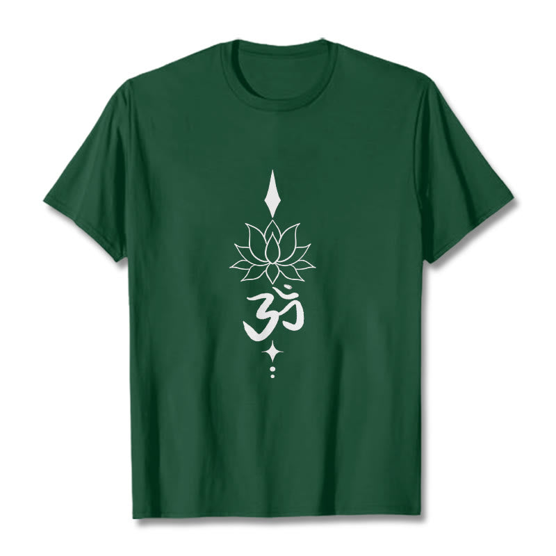 Buddha Stones Om Symbol Lotosu Koszulka T-shirt - ForestGreen - 2XL - image 5