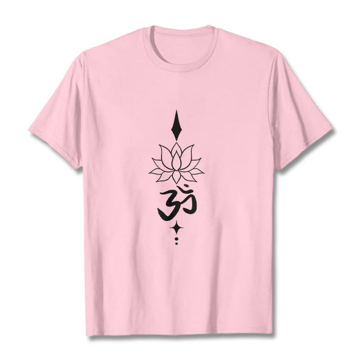 Buddha Stones Om Symbol Lotosu Koszulka T-shirt - Jasnoróżowy - 2XL - image 14