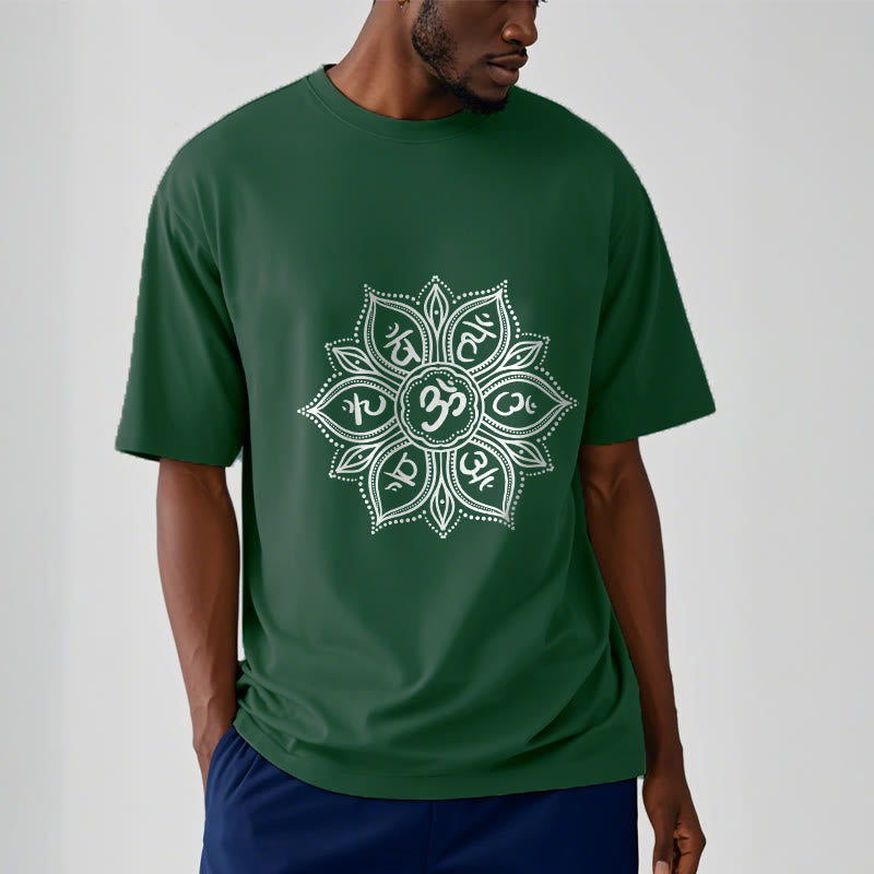 Buddha Stones Kamienie Mandala Kwiat Om Mani Padme Hum Mantra Tee - image 2