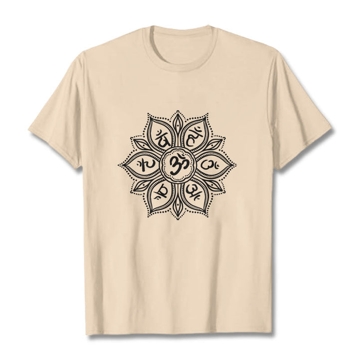 Buddha Stones Kamienie Mandala Kwiat Om Mani Padme Hum Mantra Tee - For - 2XL - image 10