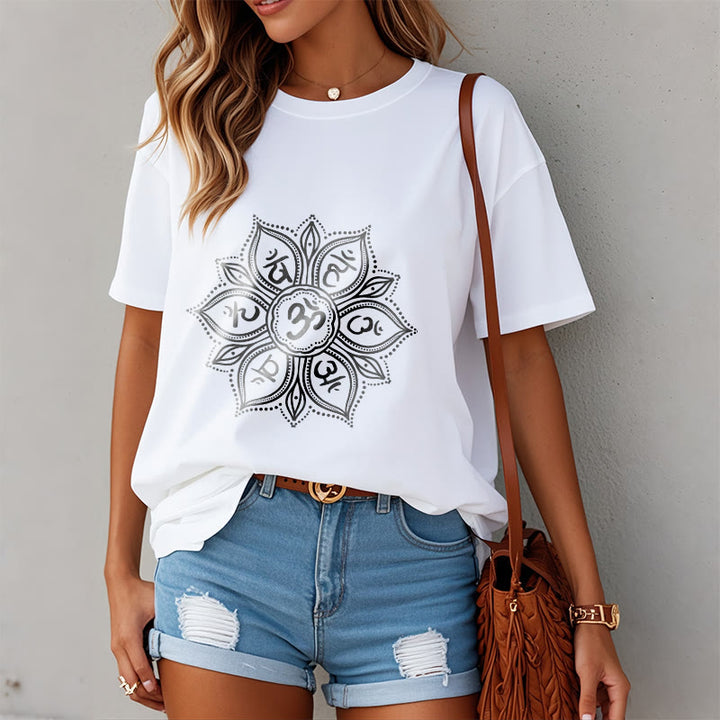 Buddha Stones Kamienie Mandala Kwiat Om Mani Padme Hum Mantra Tee - image 10