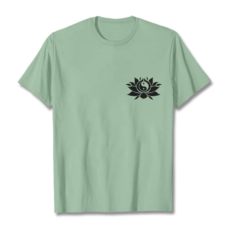 Koszulka z nadrukiem Buddha Stones Yin Yang Kwiat Lotosu - PaleGreen - 2XL - image 15