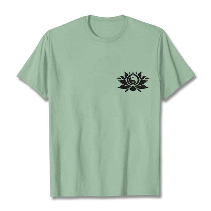 Koszulka z nadrukiem Buddha Stones Yin Yang Kwiat Lotosu - PaleGreen - 2XL - image 15