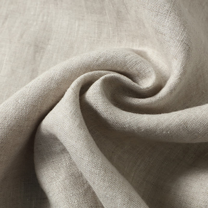 Buddha Stones, letnia, jednokolorowa, męska, lniana kamizelka bez rękawów z rozcięciem z boku - image 5