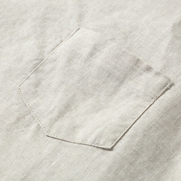 Buddha Stones, letnia, jednokolorowa, męska, lniana kamizelka bez rękawów z rozcięciem z boku - image 4