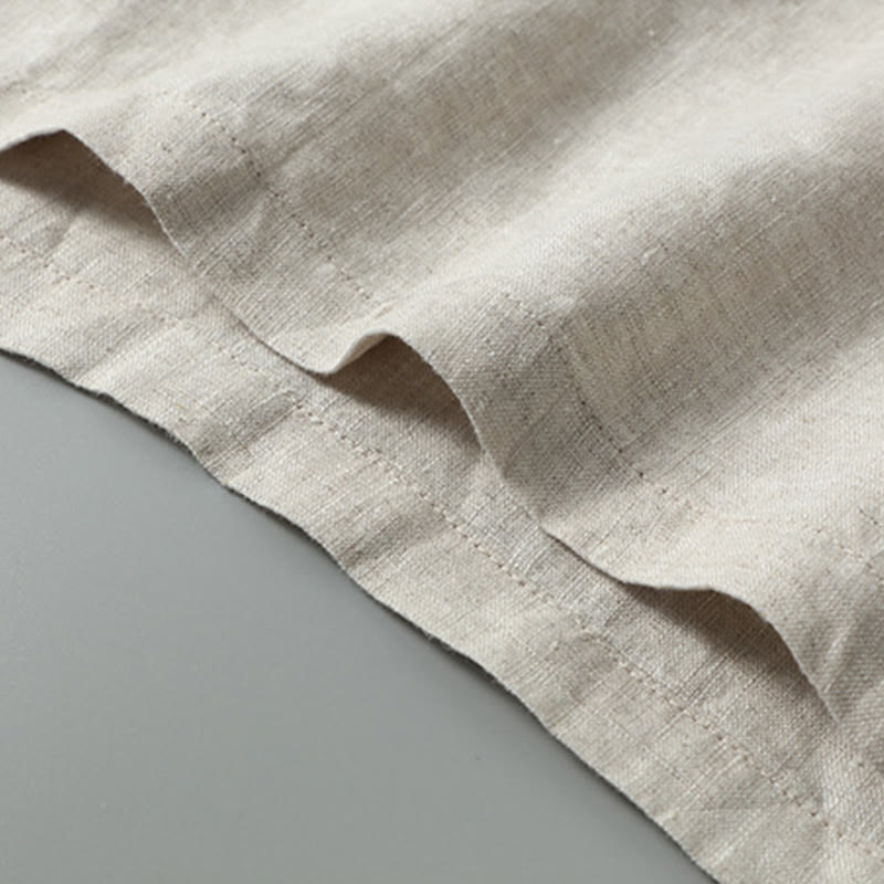 Buddha Stones, letnia, jednokolorowa, męska, lniana kamizelka bez rękawów z rozcięciem z boku - image 7