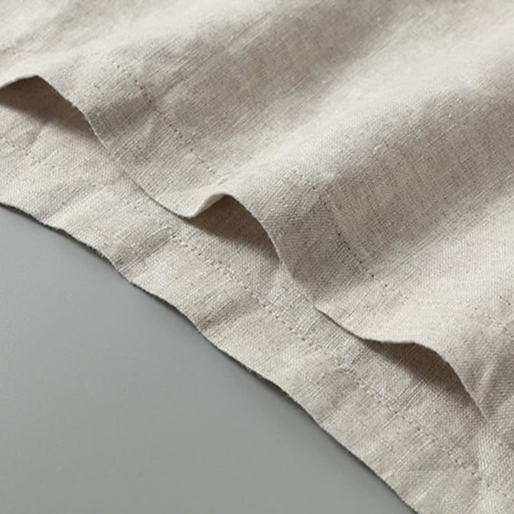 Buddha Stones, letnia, jednokolorowa, męska, lniana kamizelka bez rękawów z rozcięciem z boku - image 7