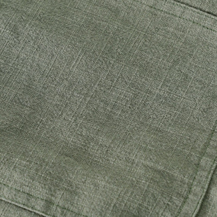 Koszula męska z długim rękawem z bawełny i lnu Buddha Stones Commute Fall w jednolitym kolorze z klapami i kieszenią - image 25