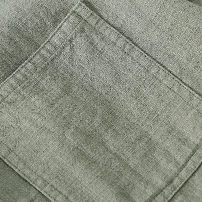 Koszula męska z długim rękawem z bawełny i lnu Buddha Stones Commute Fall w jednolitym kolorze z klapami i kieszenią - image 24