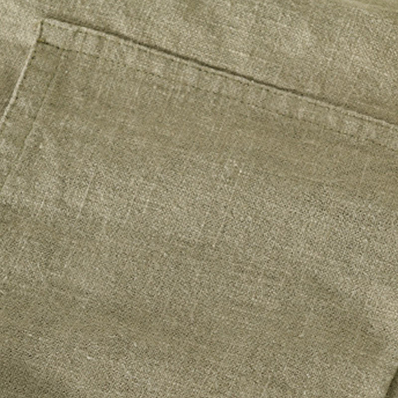 Koszula męska z długim rękawem z bawełny i lnu Buddha Stones Commute Fall w jednolitym kolorze z klapami i kieszenią - image 31