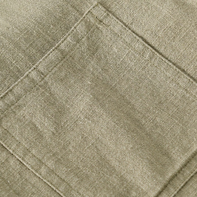 Koszula męska z długim rękawem z bawełny i lnu Buddha Stones Commute Fall w jednolitym kolorze z klapami i kieszenią - image 30